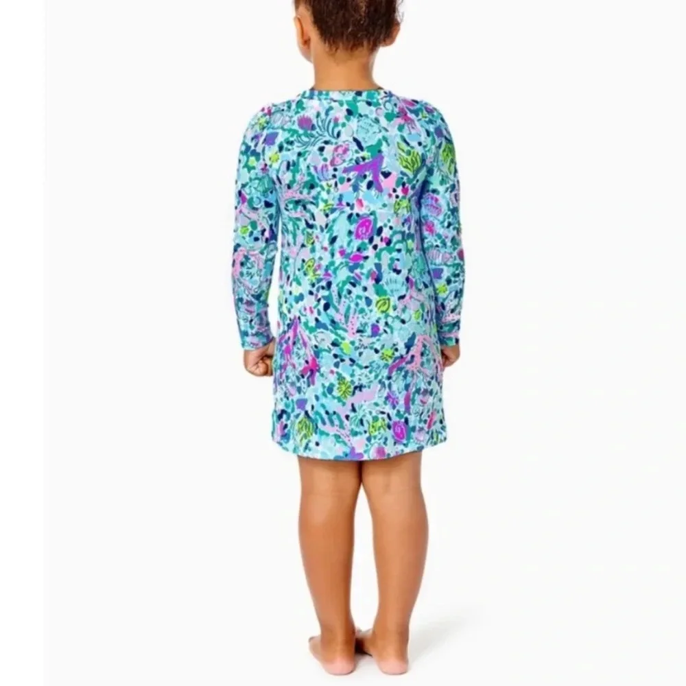 Lilly Pulitzer girls kid long sleeve shift dress in multi dive bar 27203